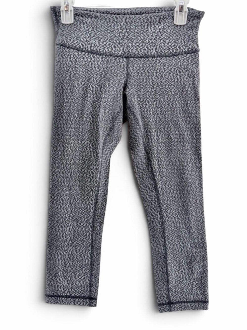 Lululemon Wunder Under Crop/Ripple Jacquard Black White Size 6